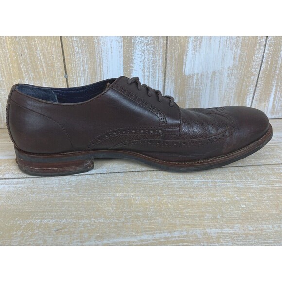 COLE HAAN GRAND.OS WINGTIP OXFORD Dress Shoes Dark Brown Leather Men’s  Size 12 main image 9